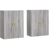 vidaXL Hangkasten 2 st 69,5x34x90 cm grijs sonoma eikenkleurig