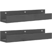 vidaXL Wandschappen 2 st 50x12x9 cm massief grenenhout grijs