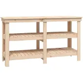 vidaXL Werkbank 142,5x50x80 cm massief grenenhout