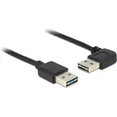 DeLOCK Easy-USB-A haaks (links/rechts) naar Easy-USB-A kabel - USB2.0 - tot 2A / zwart - 2 meter