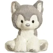 Aurora knuffel Glitzy Tots Husky 20 cm pluche wit/grijs