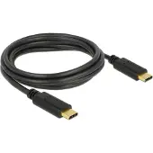 DeLOCK 83324 USB-C-kabel USB 2.0 USB-C stekker, USB-C stekker 2.00 m Zwart