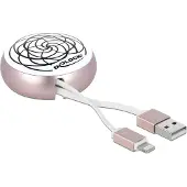 DeLOCK USB Retractable Cable Type-A to Lightning white / pale pink