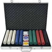 vidaXL Poker set met 1.000 chips, aluminium