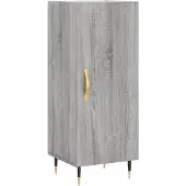 vidaXL Dressoir 34,5x34x90 cm bewerkt hout grijs sonoma eikenkleurig