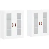 vidaXL Hangkasten 2 st bewerkt hout wit