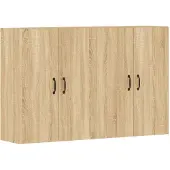 vidaXL Hangkasten 2 st bewerkt hout sonoma eikenkleurig