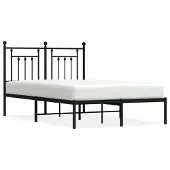 vidaXL Bedframe met hoofdeinde, zwart metaal, 120x190 cm