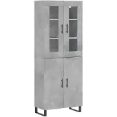 vidaXL Hoge kast 69,5x34x180 cm bewerkt hout betongrijs