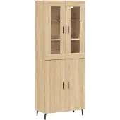 vidaXL Hoge kast 69,5x34x180 cm bewerkt hout sonoma eikenkleurig