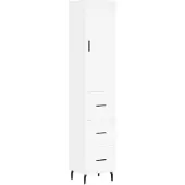 vidaXL Hoge kast 34,5x34x180 cm bewerkt hout wit