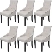 vidaXL Eetkamerstoelen 6 stuks polyester crème online kopen