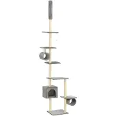 vidaXL Kattenkrabpaal met sisal krabpalen 260 cm grijs