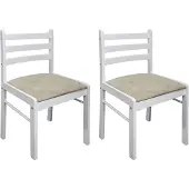 vidaXL Eetkamerstoelen vierkant hout wit 2 st online kopen