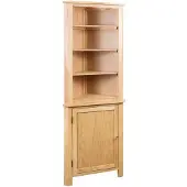 vidaXL Hoekkast 59x36x180 cm massief eikenhout