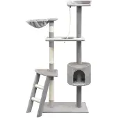 vidaXL Kattenkrabpaal met sisal krabpalen 150 cm grijs