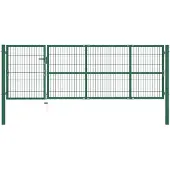 vidaXL Tuinhekpoort met palen 350x100 cm staal groen