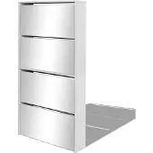 vidaXL Schoenenkast met 4 spiegels 63x17x134 cm wit