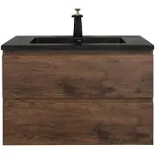 Guido Gusto Badkamermeubel Summer 80cm walnoot met zwarte wastafel
