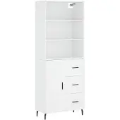 vidaXL Hoge kast 69,5x34x180 cm bewerkt hout wit