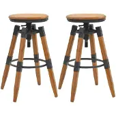 vidaXL Set van 2 barkrukken, gemaakt van massief dennenhout, afmetingen 53,5 x 79 x 53,5 cm