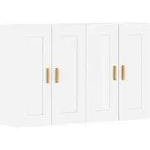vidaXL Hangkasten 2 st bewerkt hout wit