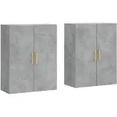 vidaXL Hangkasten 2 st 69,5x34x90 cm betongrijs