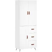 vidaXL Hoge kast, wit, 69,5 x 34 x 180 cm, houtvezel