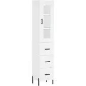 vidaXL Hoge kast 34,5x34x180 cm bewerkt hout wit