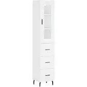 vidaXL Hoge kast 34,5x34x180 cm bewerkt hout wit