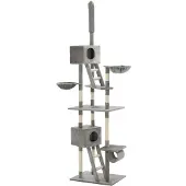 vidaXL Kattenkrabpaal met sisal krabpalen 230-260 cm grijs