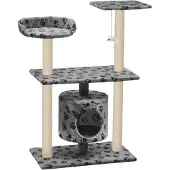 vidaXL Kattenkrabpaal met sisal krabpalen 95 cm pootafdrukken grijs