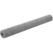 vidaXL Kippengaas 25x1,2 m gegalvaniseerd staal zilverkleurig