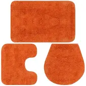 vidaXL Badmattenset stof oranje 3-delig
