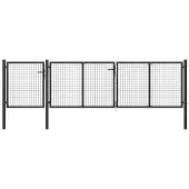 vidaXL Tuinpoort staal 400x75 cm antraciet