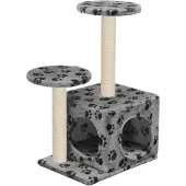 vidaXL Kattenkrabpaal met sisal krabpalen 60 cm pootafdrukken grijs