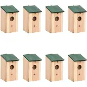 Super Merchant Vogelhuisjes 8 st 12x12x22 cm hout