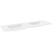Balmani Moon dubbele wastafel mat witte Solid Surface 160 x 55 cm