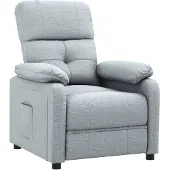 vidaXL Fauteuil verstelbaar stof lichtgrijs
