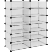 vidaXL Schoenenrek 94,5x36,5x106 cm polypropeen transparant