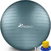 Tresko Fitnessbal, yogabal met pomp - diameter 85 cm - Grey Blue
