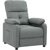 vidaXL Fauteuil verstelbaar stof donkergrijs