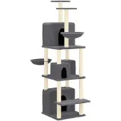 vidaXL Kattenmeubel met sisal krabpalen 180 cm donkergrijs