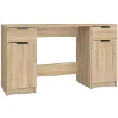 vidaXL Bureau met bijzetkast bewerkt hout sonoma eikenkleurig
