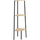 vidaXL Hoekkastje met 3 schappen 45,5x31,5x120 cm lichtbruin en zwart