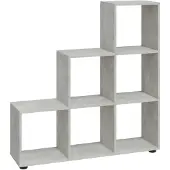 vidaXL Boekenkast trapvormig 107 cm bewerkt hout betongrijs