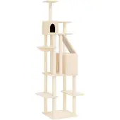 vidaXL Kattenmeubel met sisal krabpalen 201 cm crèmekleurig