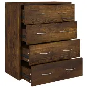 vidaXL Dressoir met 4 lades 60x30,5x71 cm gerookt eiken
