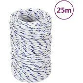 vidaXL Boottouw 2 mm 25 m polypropeen wit