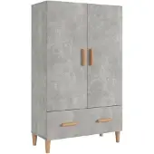 vidaXL Hoge kast, betonkleur, 70x31x115 cm, houtvezelplaat